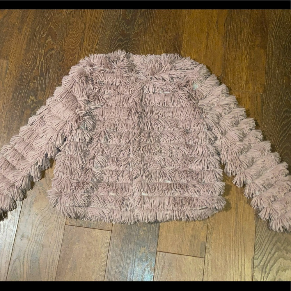 She+Sky Fringe Fur jacket size Large